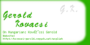 gerold kovacsi business card